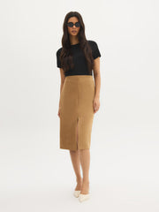 Faux Suede Pencil Skirt