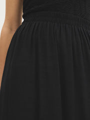 Lace Trim Tiered Maxi Skirt