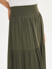Tiered Smocked Maxi Skirt