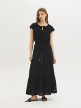 Tiered Textured Maxi Skirt