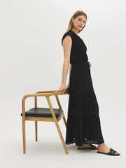 Tiered Textured Maxi Skirt
