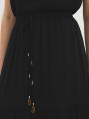 Tiered Textured Maxi Skirt