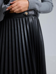 Faux Leather Pleated Mini Skirt