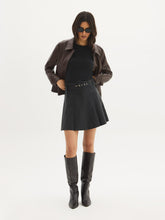 Belted Faux Leather Mini Skirt
