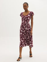 Floral Print Button-Front Midi Dress