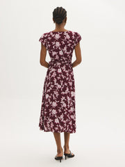 Floral Print Button-Front Midi Dress