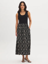 Scoop Neck Geo Print Midi Dress