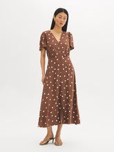 Polka Dot V-Neck Midi Dress