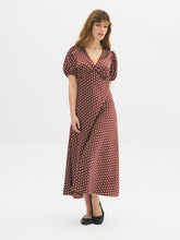 Polka Dot Satin Midi Dress