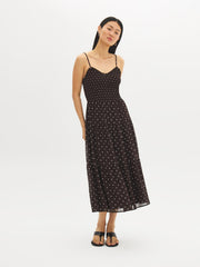 Polka Dot Tiered Chiffon Dress