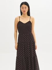 Polka Dot Tiered Chiffon Dress