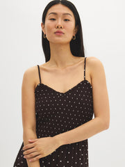 Polka Dot Tiered Chiffon Dress