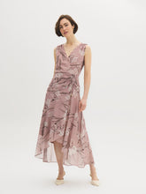 Floral Chiffon Wrap Midi Dress