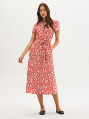 Printed Midi Shirt Dress