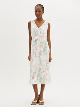 Floral V-Front Chiffon Midi Dress