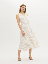Striped Fit & Flare Midi Dress