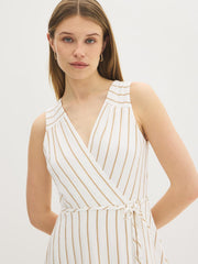 Striped Fit & Flare Midi Dress