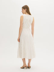 Striped Fit & Flare Midi Dress