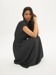Polka Dot Midi Shirt Dress