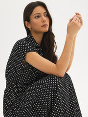 Polka Dot Midi Shirt Dress