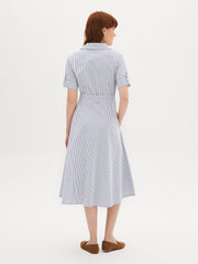 Cotton-Blend Striped Shirt Dress