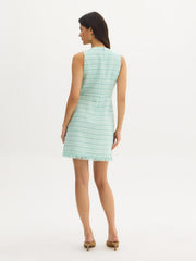Boucle Mini Dress With Fringe Hem