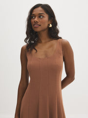 Sleeveless Panel Midi Dress