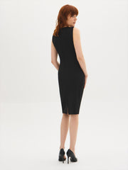 Asymmetric Ruched Midi Dress