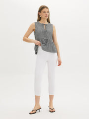 Cotton-Blend Crochet Capri Leggings