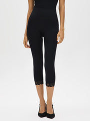 Lace Trim Capri Leggings