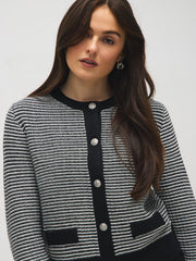 Tweed Button-Front Cardigan