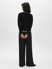 Contrast Trim V-Neck Cardigan