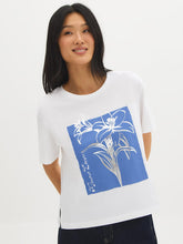 Foil Floral Cotton-Blend Top