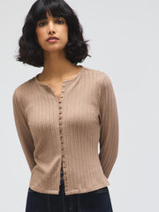 Cable Button-Front Top