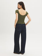 Cotton-Blend Bra Insert Tee