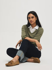 2-Fer Textured Top With Blouse