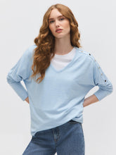 V-Neck Button-Detail Top