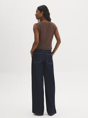 Cotton-Blend Draped Tee