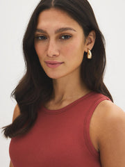 Cotton-Blend Bra Insert Top