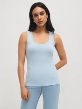 Cotton-Blend Scoop Neck Tank Top