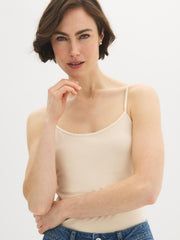 Cotton-Blend Scoop Neck Tank Top