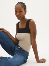 Cotton-Blend Colour Block Tank Top
