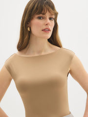 Double Layer Boat Neck Top