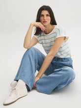 Striped Cuffed Dolman Sleeve T-Shirt