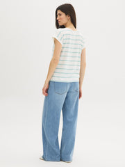 Striped Cuffed Dolman Sleeve T-Shirt