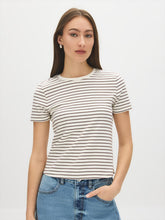 Striped Cotton-Blend Ribbed Tee
