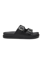 Faux Leather Slide Sandals