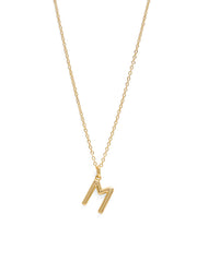 Boxed 'M' Initial Necklace