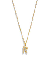 Boxed 'R' Initial Necklace