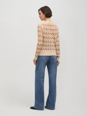 Wave Pattern Pointelle Sweater